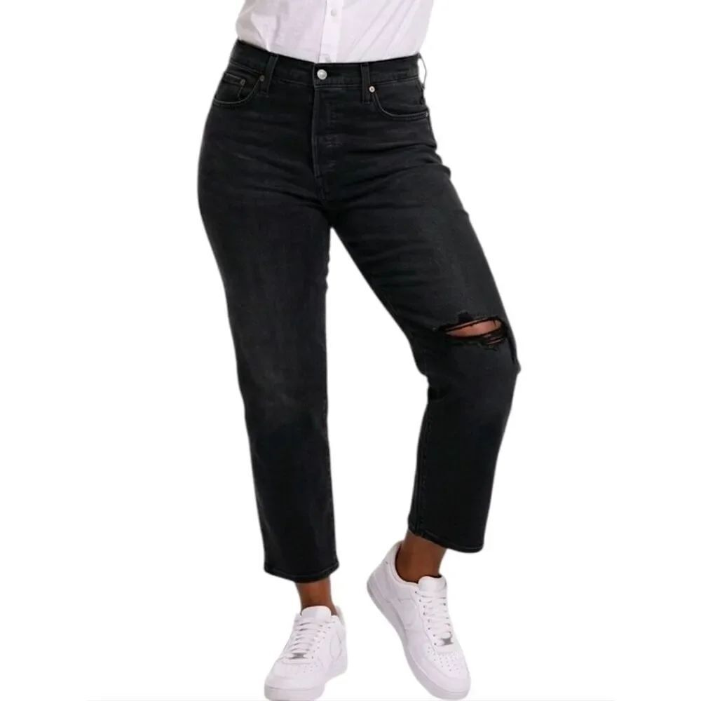 Levi's Black High Rise Wedgie Straight Jeans Size 20W